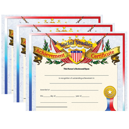 HAYES Social Studies Achievement Certificate, PK90 VA675